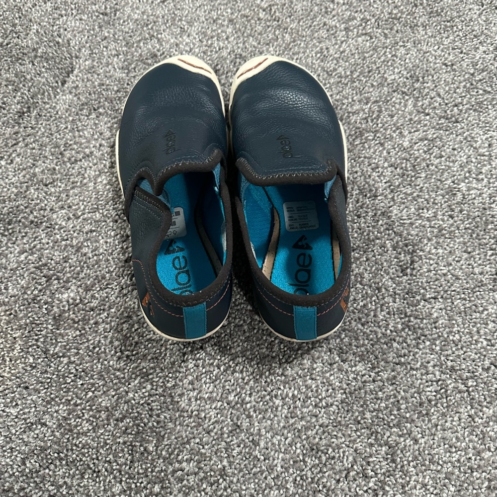 Plae Migi Blue Leather Sneaker Loafer Sz 13.5 - Picture 3 of 6